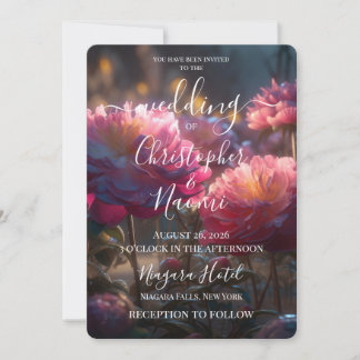 Convites PERSONALIZAR: Belas Flores Etéreas Vibrantes