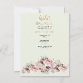 Convites Personalizar Bridal Brunch Rose bouquet