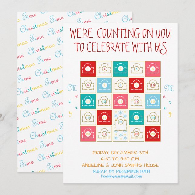 Convites Personalizar Calendário Avançado da Vintage (Frente/Verso)