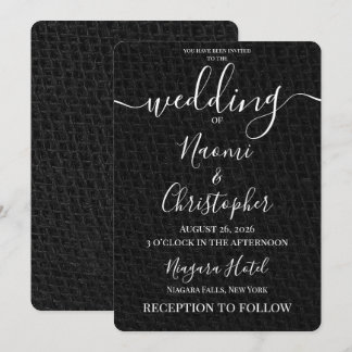Convites Personalizar: Casamento com Textura de Rede Preta