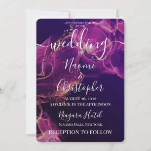 Convites Personalizar: Casamento com Tinta Alcoólica Rosa R