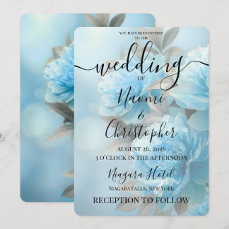 Convites PERSONALIZAR: Casamento de Flores Azuis