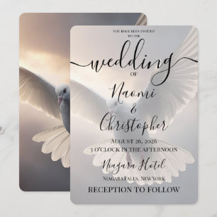 Convites PERSONALIZAR: Casamento de Pombo Branco Voador