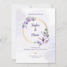 Personalizar Casamento Mínimo Roxo e Branco