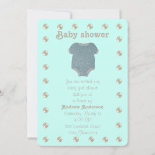 Convites Personalizar, chá de fraldas azul