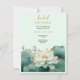 Convites Personalizar Chá de panela Lotus gold