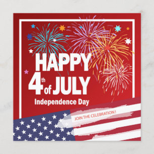 Convites Personalizar Dia de Independência Feriado 4 de ju