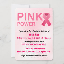 Convites Personalizar Fita Rosa do Grupo do apoio ao cancer