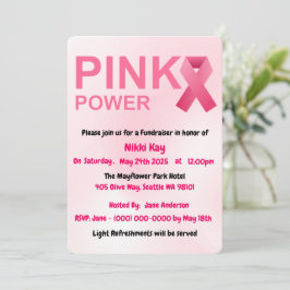 Convites Personalizar Fita Rosa do Grupo do apoio ao cancer