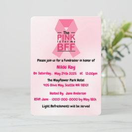 Convites Personalizar Fita Rosa do Grupo do apoio ao cancer