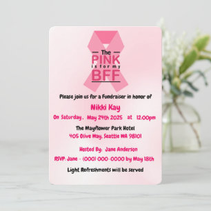 Convites Personalizar Fita Rosa do Grupo do apoio ao cancer