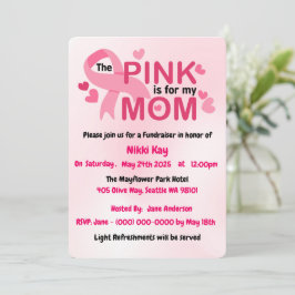 Convites Personalizar Fita Rosa do Grupo do apoio ao cancer