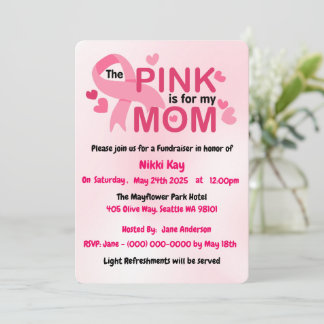 Convites Personalizar Fita Rosa do Grupo do apoio ao cancer