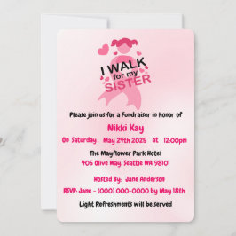 Convites Personalizar Fita Rosa do Grupo do apoio ao cancer