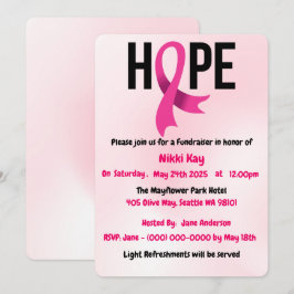 Convites Personalizar Fita Rosa do Grupo do apoio ao cancer