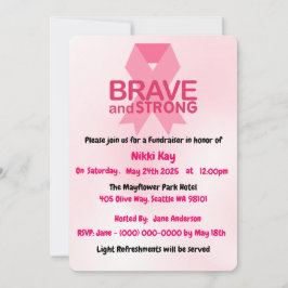 Convites Personalizar Fita Rosa do Grupo do apoio ao cancer