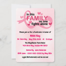 Convites Personalizar Fita Rosa do Grupo do apoio ao cancer