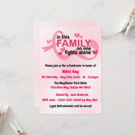 Convites Personalizar Fita Rosa do Grupo do apoio ao cancer
