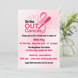 Convites Personalizar Fita Rosa do Grupo do apoio ao cancer