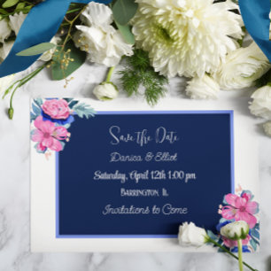 Convites Personalizar Foto Floral Casamento Salve as Datas