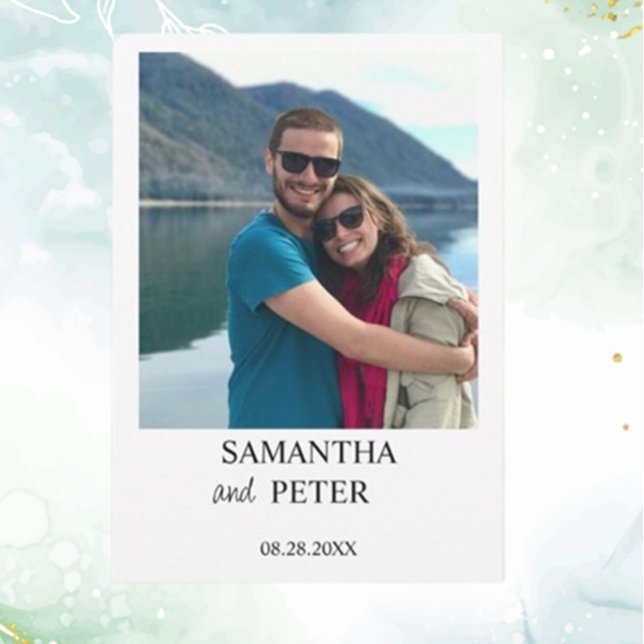 Convites Personalizar Foto Moderna Relaxando Casamento (Create a heartfelt celebration with our custom photo modern relaxed wedding invitation. )