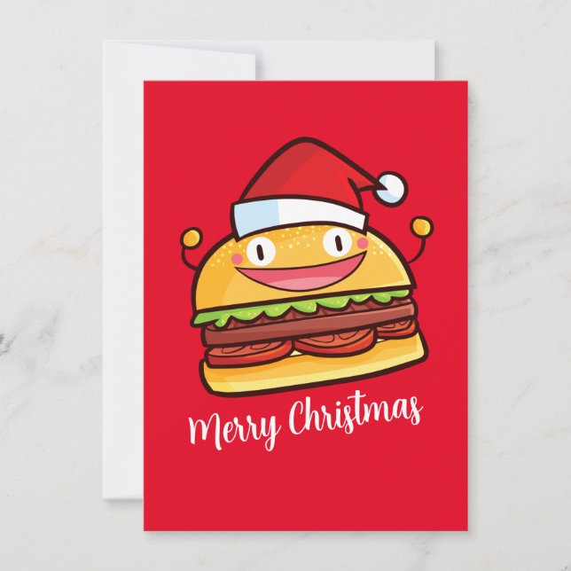 Convites Personalizar Hamburger de Natal Bonito (Frente)