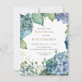 Convites Personalizar Hydrangea Azul do Chá de panela