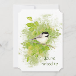 Convites Personalizar Memorial Chickadee Nature Bird Art