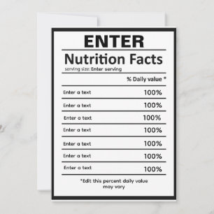 Convites Personalizar modelo de informação nutricional