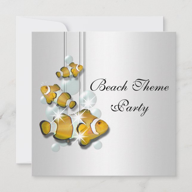 Convites PERSONALIZAR noivado de casamento de praia (Frente)