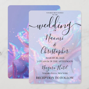Convites Personalizar: Rosas de Casamento com Glitter Geado