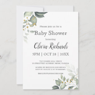 Convites Personalizar RSVP de Chá de fraldas Moderno Elega