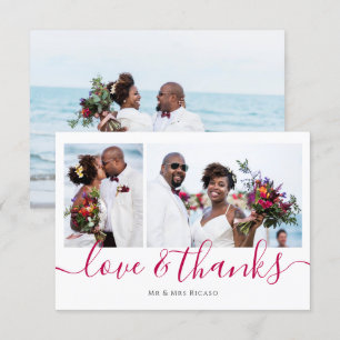 Convites Personalizar três fotos com amor e obrigado