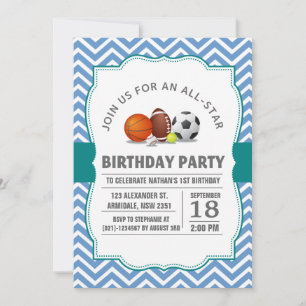 Convites Personalizar uma festa de aniversário desportiva 