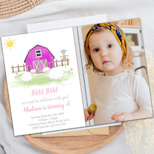 Convites personalizáveis de aniversário de Fazenda
