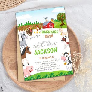 Convites personalizáveis de aniversário de Fazenda