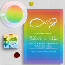 Convites personalizáveis para Casamento do Arco-Ír