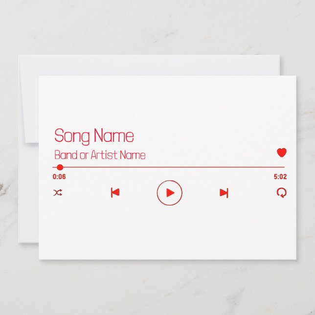 Convites Personalizável Sua Música Favorita (Frente)