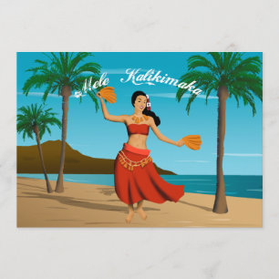 Convites Personalizável Vintage havaiano Mele Kalikimaka