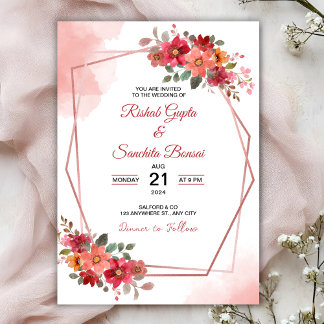 Convites Personalize Aesthetic floral weeding Invitation