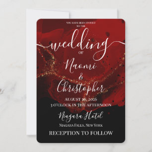 Convites Personalize: Casamento com Tinta Alcoólica Vermelh