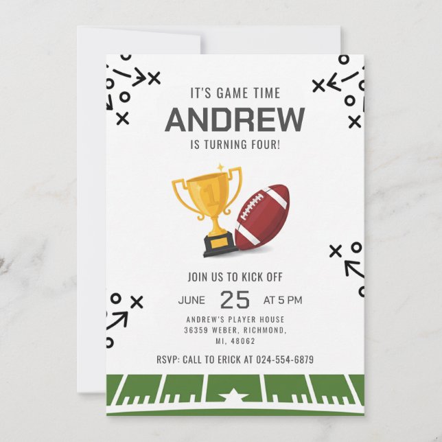 Convites Personalize Esporte Aniversário Futebol (Frente)