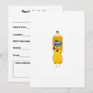 Convites Personalize fantástico, refrigerante laranja