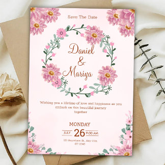 Convites Personalize Floral wedding Invitation