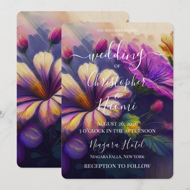 Convites PERSONALIZE: Flores Pintadas (Frente/Verso)