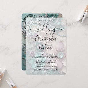 Convites Personalize Isto: Flores De Papel Rústico Em Teal