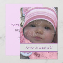 Convites Personalize-o com a foto da sua menina Aniversário