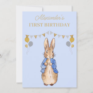 Convites Personalize o primeiro aniversario Peter o Rabbit