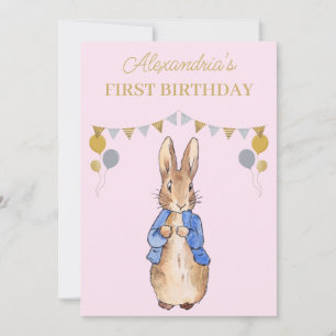 Convites Personalize o primeiro aniversario Peter o Rabbit