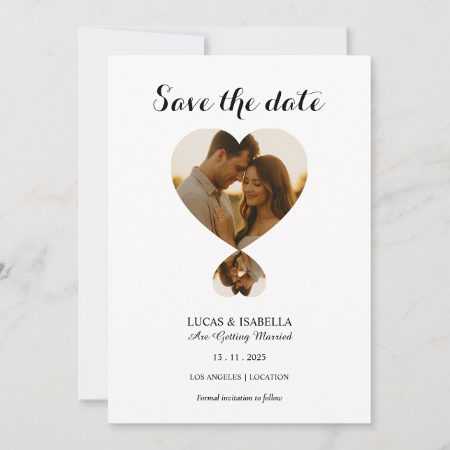 Convites Personalize Photo save the date card (Frente)